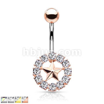316L Surgical Steel 316L Surgical Steel Star With Crystal Surroundings... - Image 2
