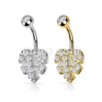 316L Surgical Steel 316L Surgical Steel Heart Leaf With Gem Paved Belly... - Image 6