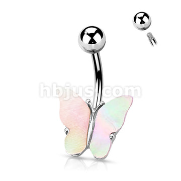 316L Surgical Steel 316L Surgical Steel Shell Covered Butterfly Belly... - Image 4