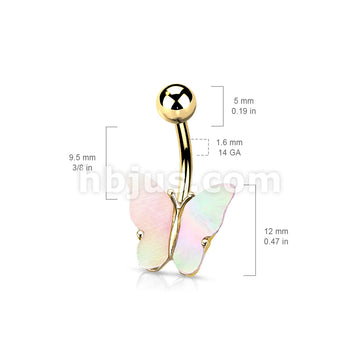 316L Surgical Steel 316L Surgical Steel Shell Covered Butterfly Belly... - Image 5
