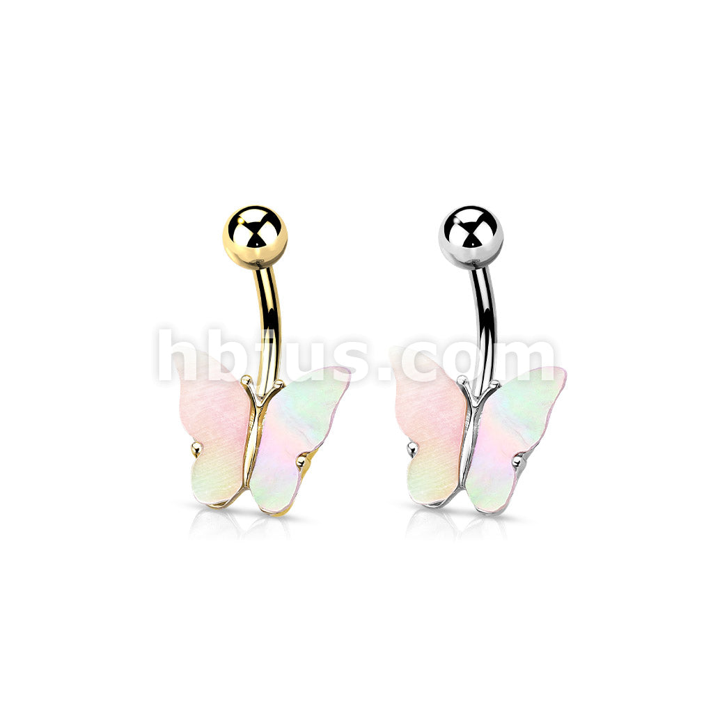 316L Surgical Steel 316L Surgical Steel Shell Covered Butterfly Belly... - Image 6