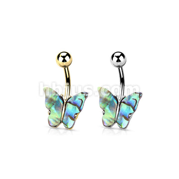 316L Surgical Steel 316L Surgical Steel Abalone Shell Covered Butterfly... - Image 6