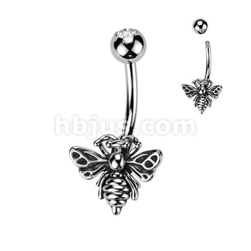 316L Surgical Steel 316L Surgical Steel Bee Belly Button Ring - Image 2