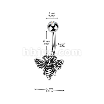 316L Surgical Steel 316L Surgical Steel Bee Belly Button Ring - Image 4