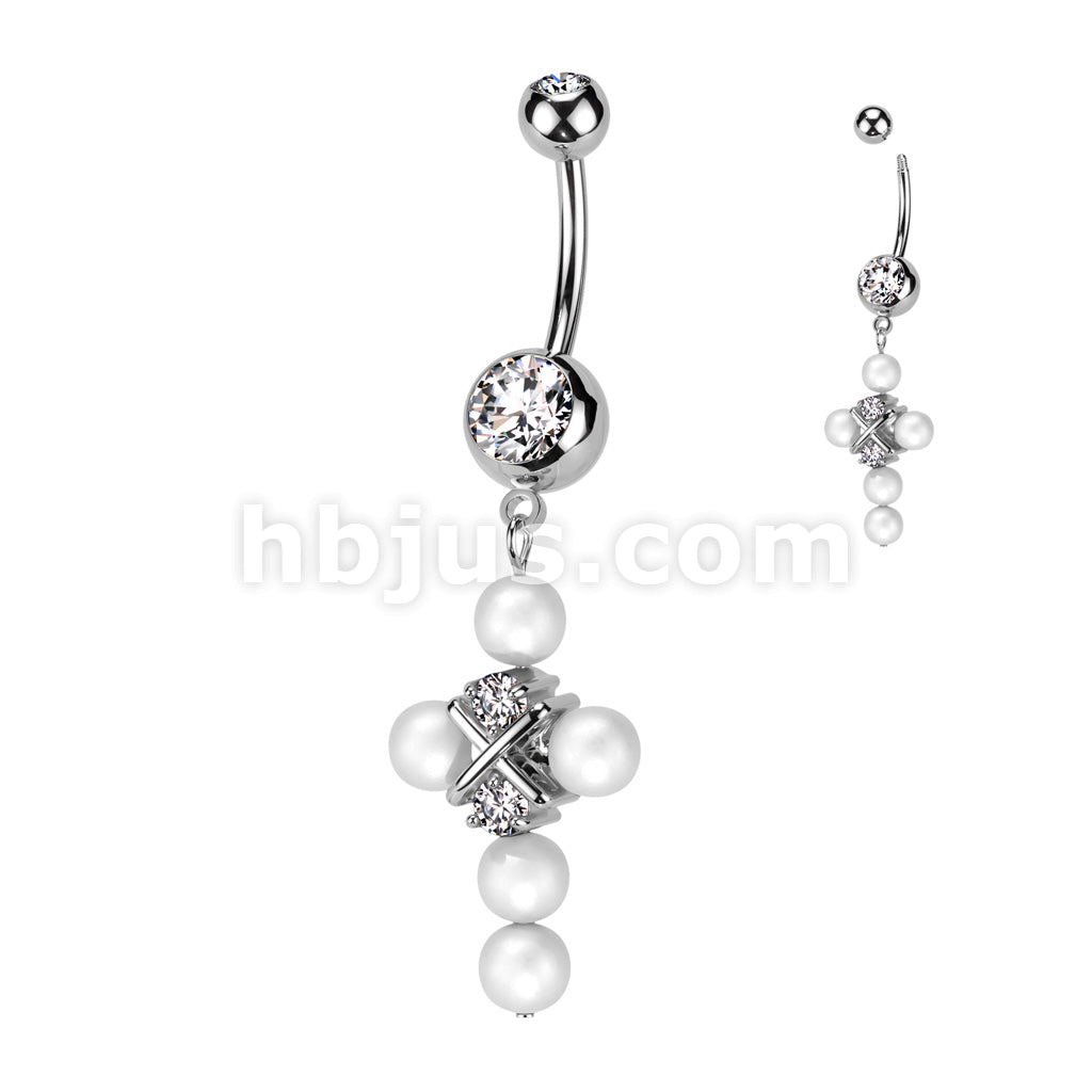 316L Surgical Steel 316L Surgical Steel Double Jeweled Belly Button... - Image 2