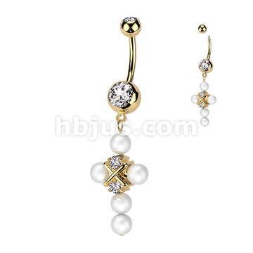 316L Surgical Steel 316L Surgical Steel Double Jeweled Belly Button... - Image 3