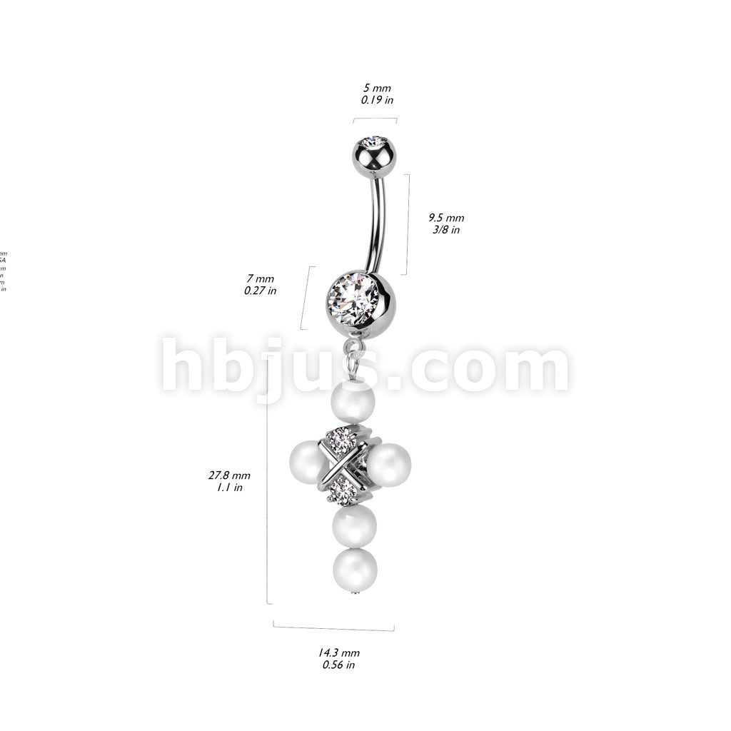316L Surgical Steel 316L Surgical Steel Double Jeweled Belly Button... - Image 4