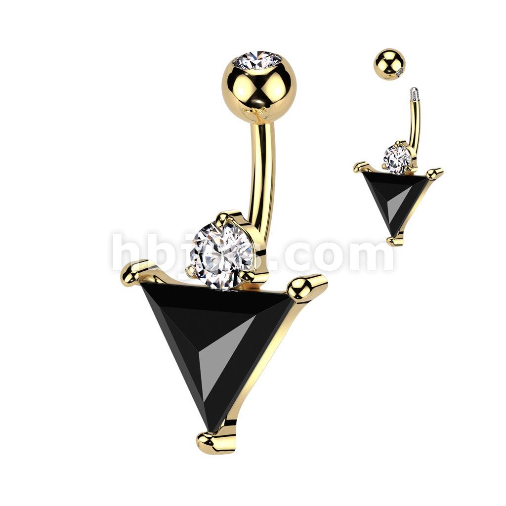 316L Surgical Steel 316L Surgical Steel Belly Button Ring With Huge... - Image 2