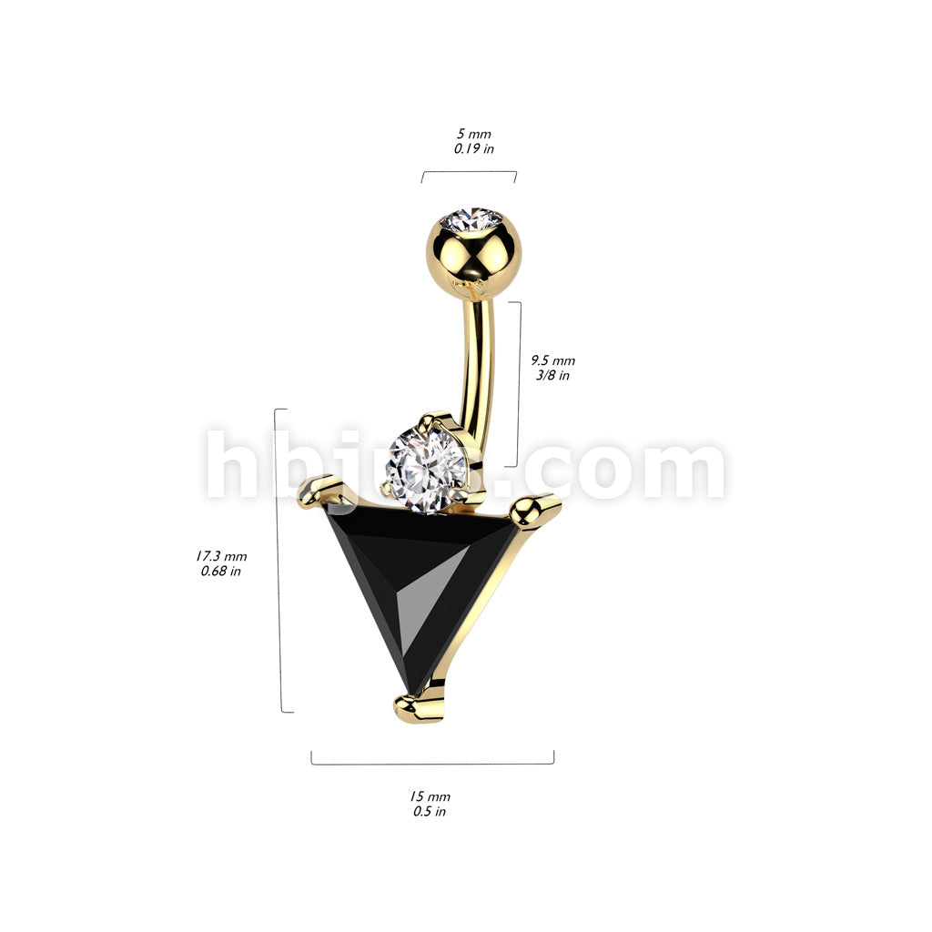 316L Surgical Steel 316L Surgical Steel Belly Button Ring With Huge... - Image 4