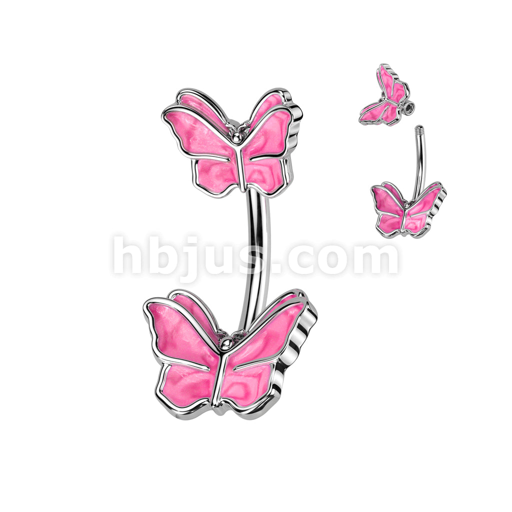 316L Surgical Steel 316L Surgical Steel Belly Button Ring With Double... - Image 3