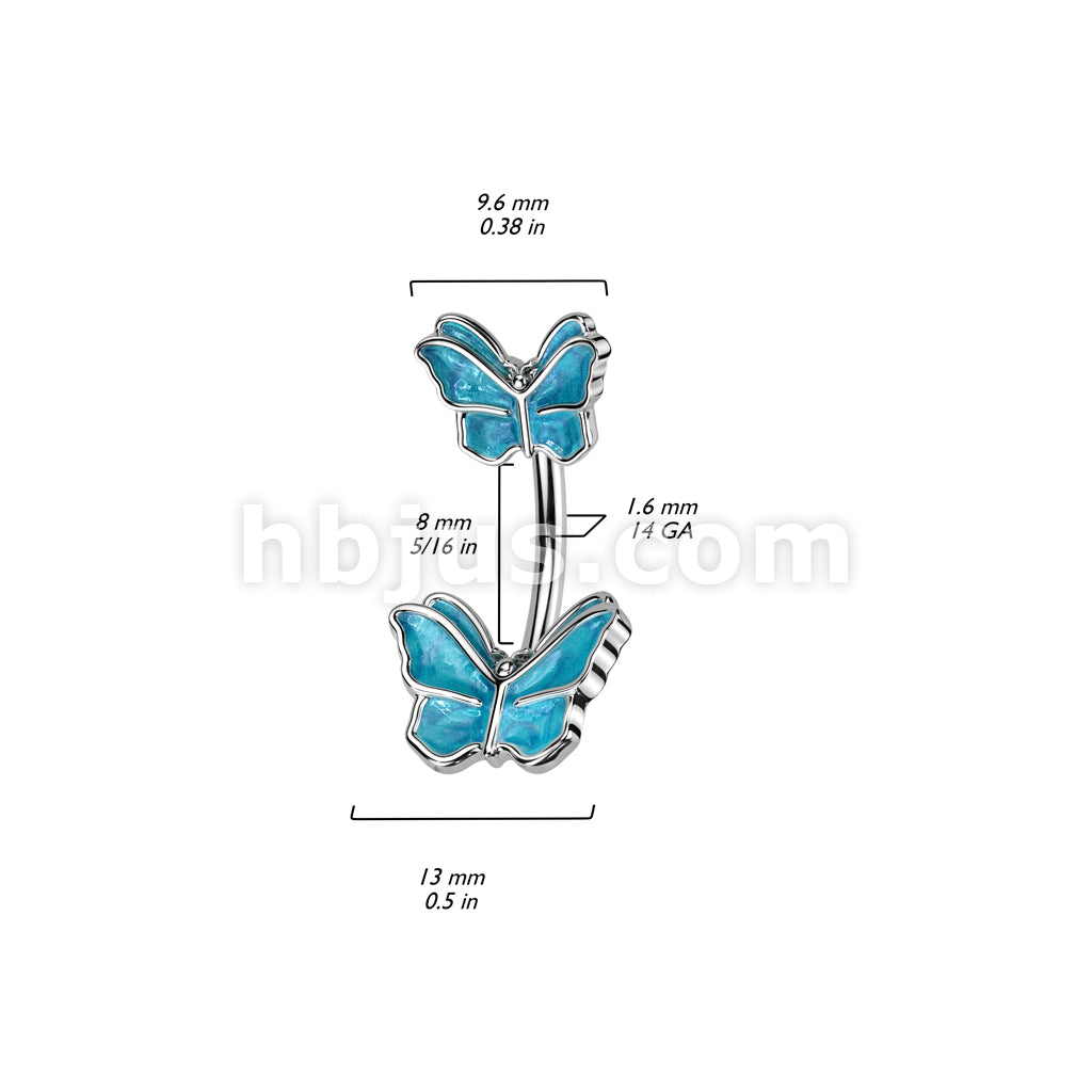 316L Surgical Steel 316L Surgical Steel Belly Button Ring With Double... - Image 4