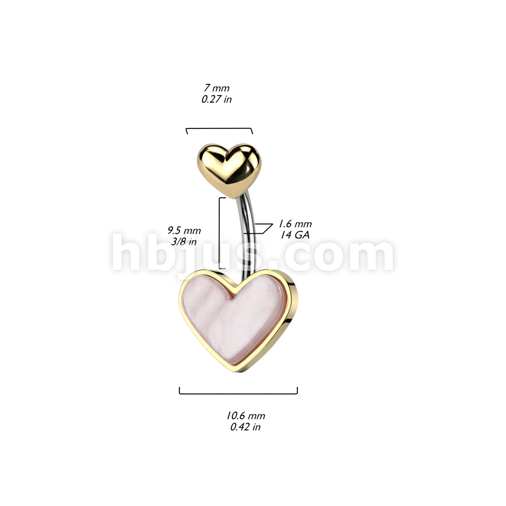 316L Surgical Steel 316L Stainless Steel Double Heart Belly Button Ring... - Image 4