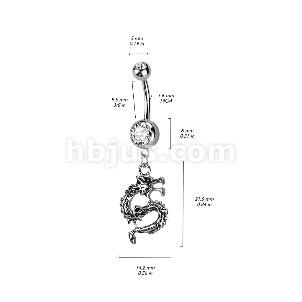 316L Surgical Steel Double Jeweled 316L Surgical Steel Belly Button... - Image 3