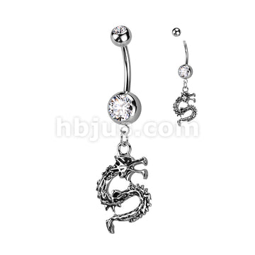 316L Surgical Steel Double Jeweled 316L Surgical Steel Belly Button... - Image 2