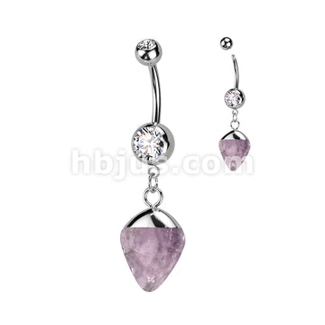 316L Surgical Steel Double Jeweled 316L Surgical Steel Belly Button... - Image 2