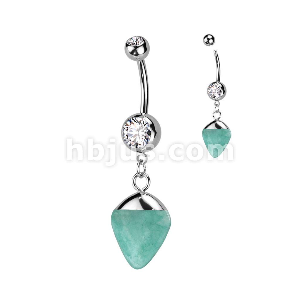316L Surgical Steel Double Jeweled 316L Surgical Steel Belly Button... - Image 4