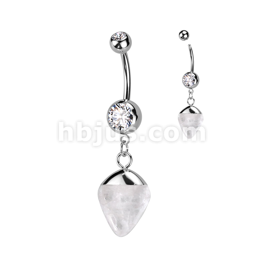 316L Surgical Steel Double Jeweled 316L Surgical Steel Belly Button... - Image 5