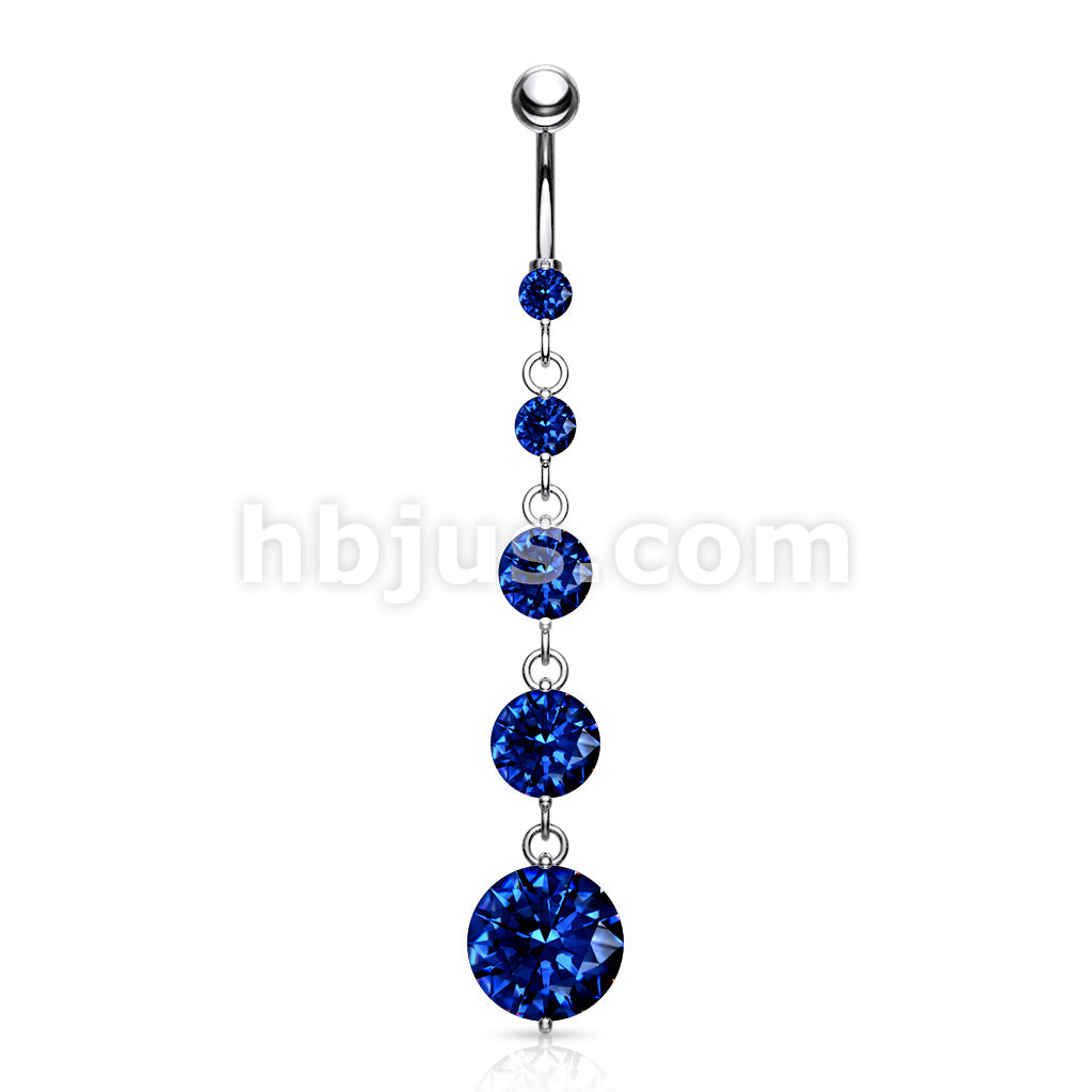 316L Surgical Steel 316L Surgical Steel 5 Round Solitare CZ Vertical... - Image 3