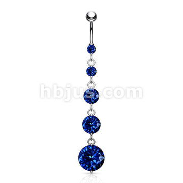 316L Surgical Steel 316L Surgical Steel 5 Round Solitare CZ Vertical... - Image 3