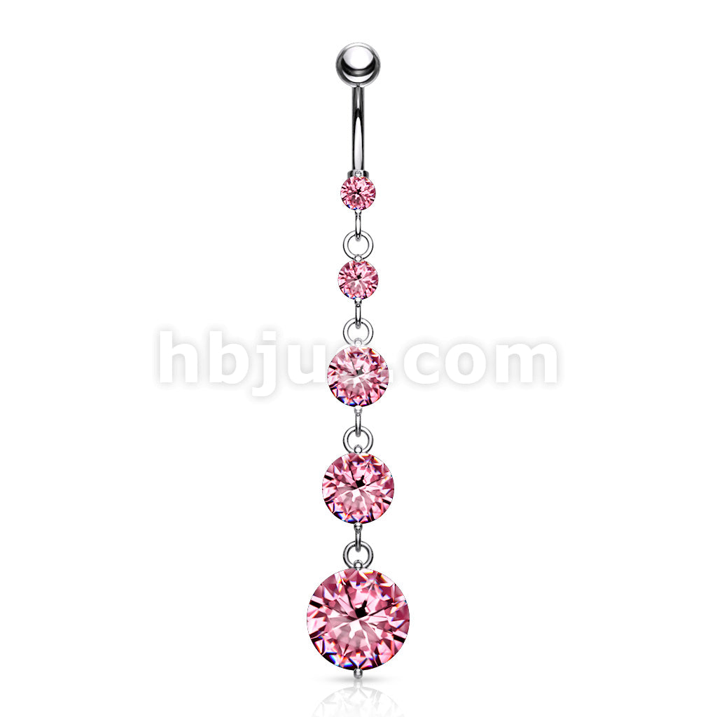 316L Surgical Steel 316L Surgical Steel 5 Round Solitare CZ Vertical... - Image 5