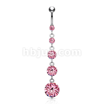316L Surgical Steel 316L Surgical Steel 5 Round Solitare CZ Vertical... - Image 5