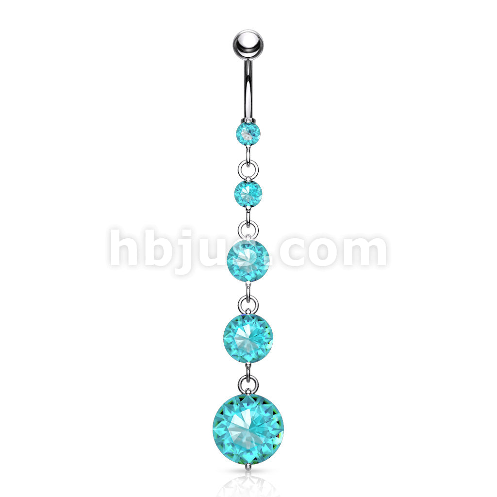316L Surgical Steel 316L Surgical Steel 5 Round Solitare CZ Vertical... - Image 6