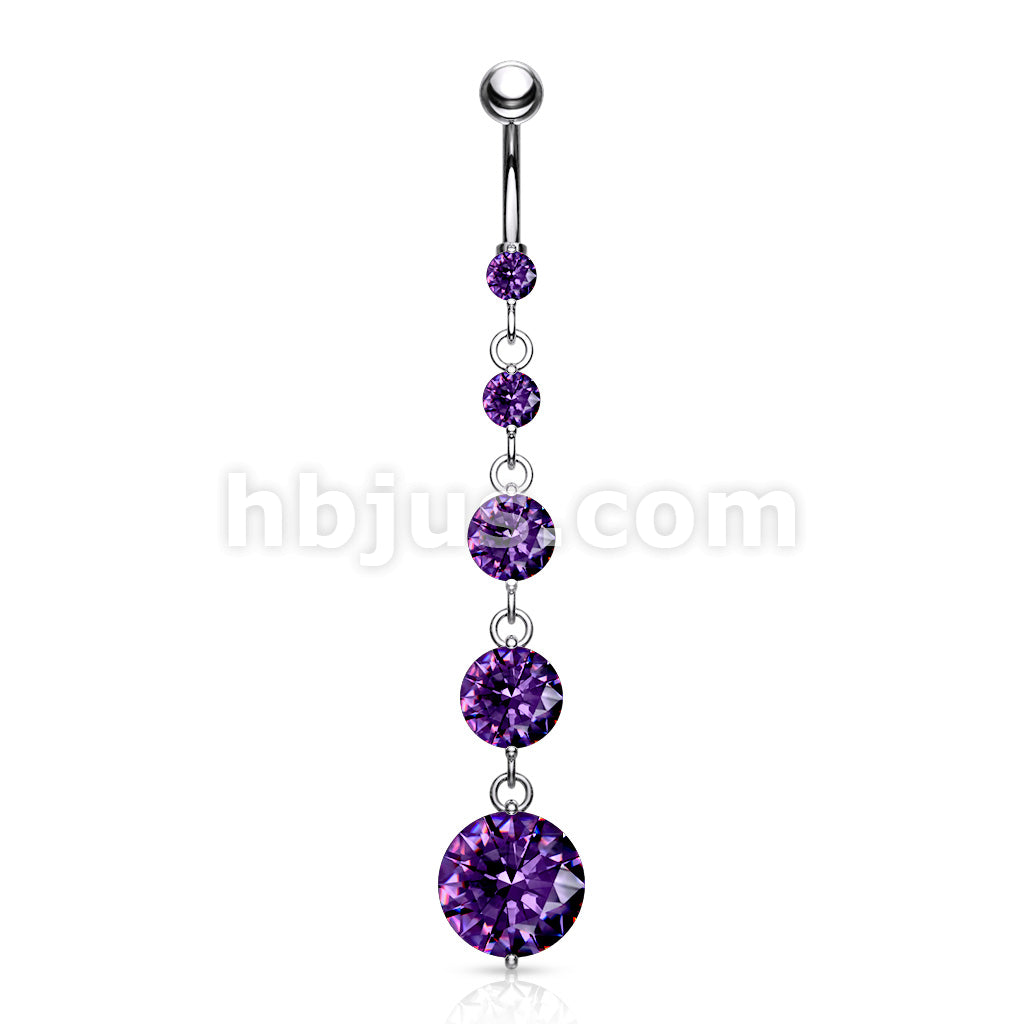 316L Surgical Steel 316L Surgical Steel 5 Round Solitare CZ Vertical... - Image 7
