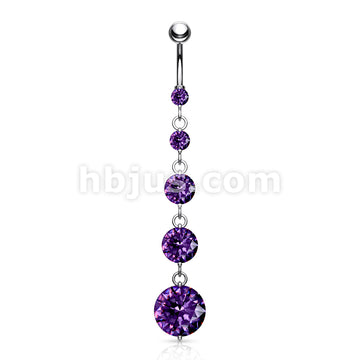 316L Surgical Steel 316L Surgical Steel 5 Round Solitare CZ Vertical... - Image 7