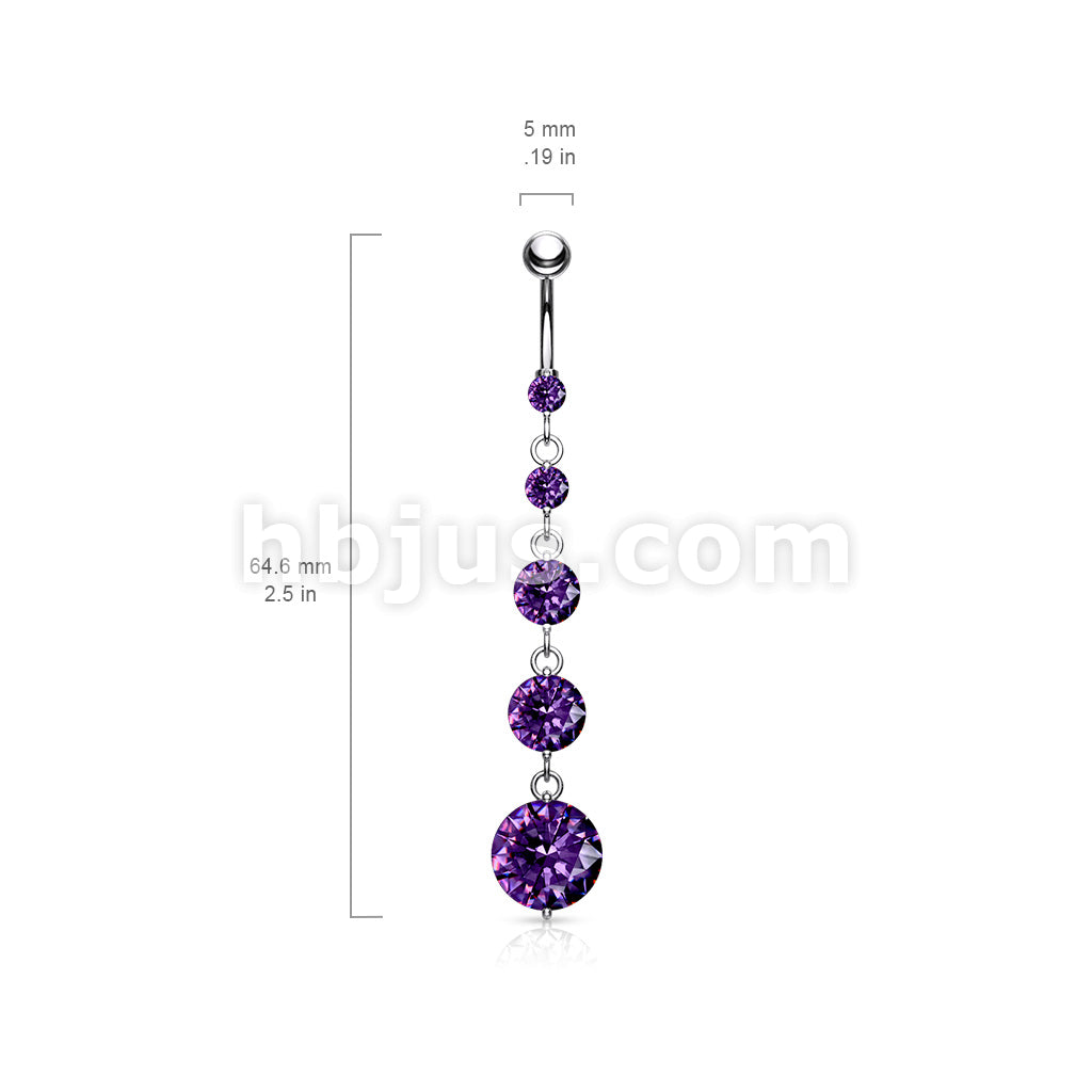 316L Surgical Steel 316L Surgical Steel 5 Round Solitare CZ Vertical... - Image 8