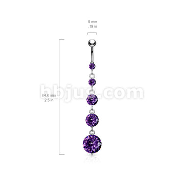 316L Surgical Steel 316L Surgical Steel 5 Round Solitare CZ Vertical... - Image 8
