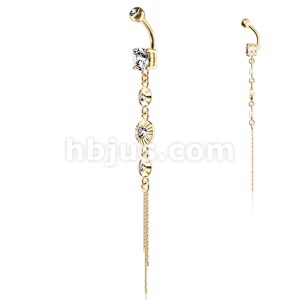 316L Surgical Steel 316L Surgical Steel CZ Centered Drops With Chain... - Image 3