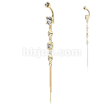 316L Surgical Steel 316L Surgical Steel CZ Centered Drops With Chain... - Image 3