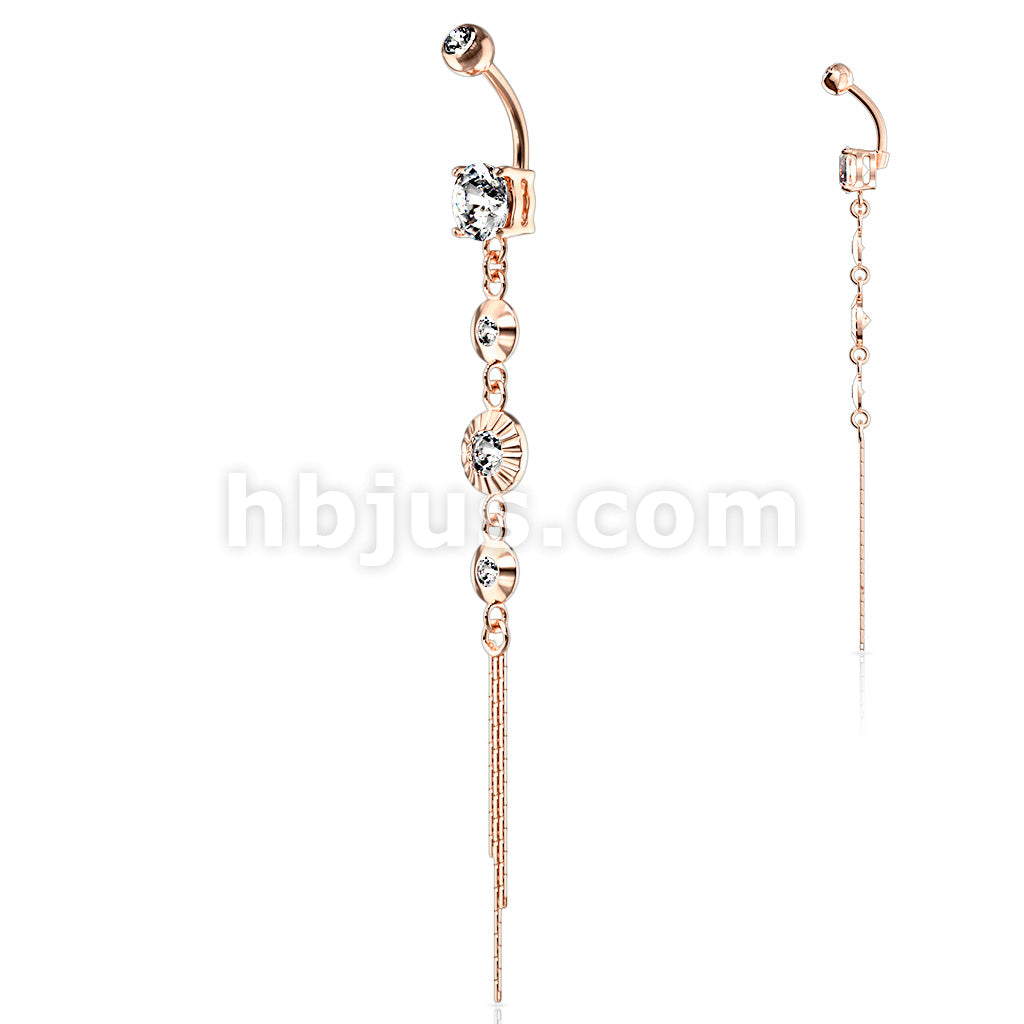 316L Surgical Steel 316L Surgical Steel CZ Centered Drops With Chain... - Image 5