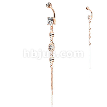 316L Surgical Steel 316L Surgical Steel CZ Centered Drops With Chain... - Image 5