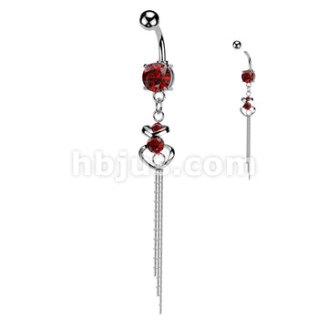 316L Surgical Steel 316L Surgical Steel CZ Centered Double Hearts With... - Image 4