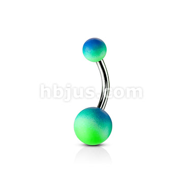 Two Tone Rubber Coating Over  316L Surgical Steel Belly Rings - Image 3