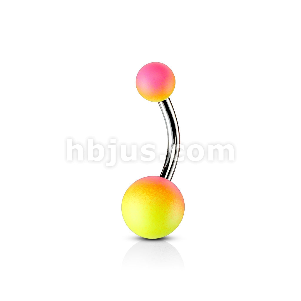 Two Tone Rubber Coating Over  316L Surgical Steel Belly Rings - Image 5