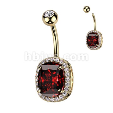 316L Surgical Steel 316L Surgical Steel Belly Ring With Pave CZ's... - Image 5