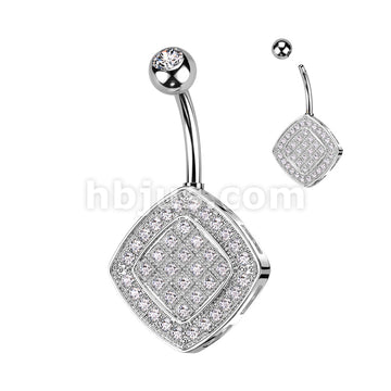 316L Surgical Steel 316L Surgical Steel Belly Ring With Two Tier... - Image 2