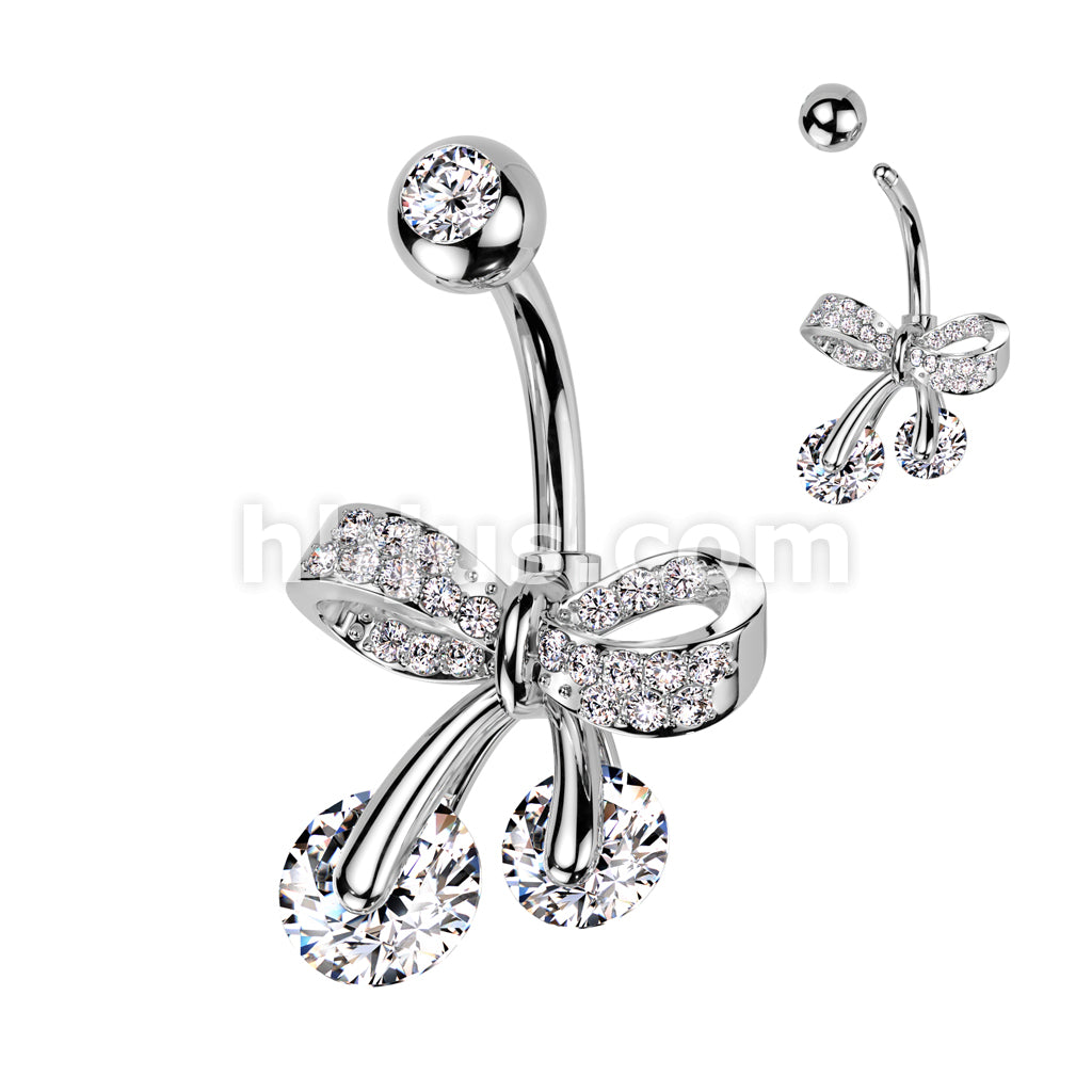 316L Surgical Steel 316L Surgical Steel CZ Pave Ribbon With Double CZ... - Image 2