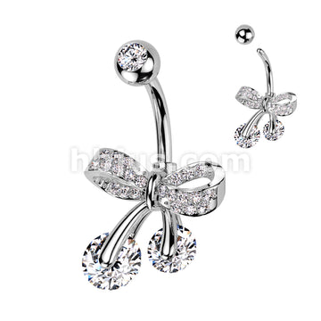 316L Surgical Steel 316L Surgical Steel CZ Pave Ribbon With Double CZ... - Image 2