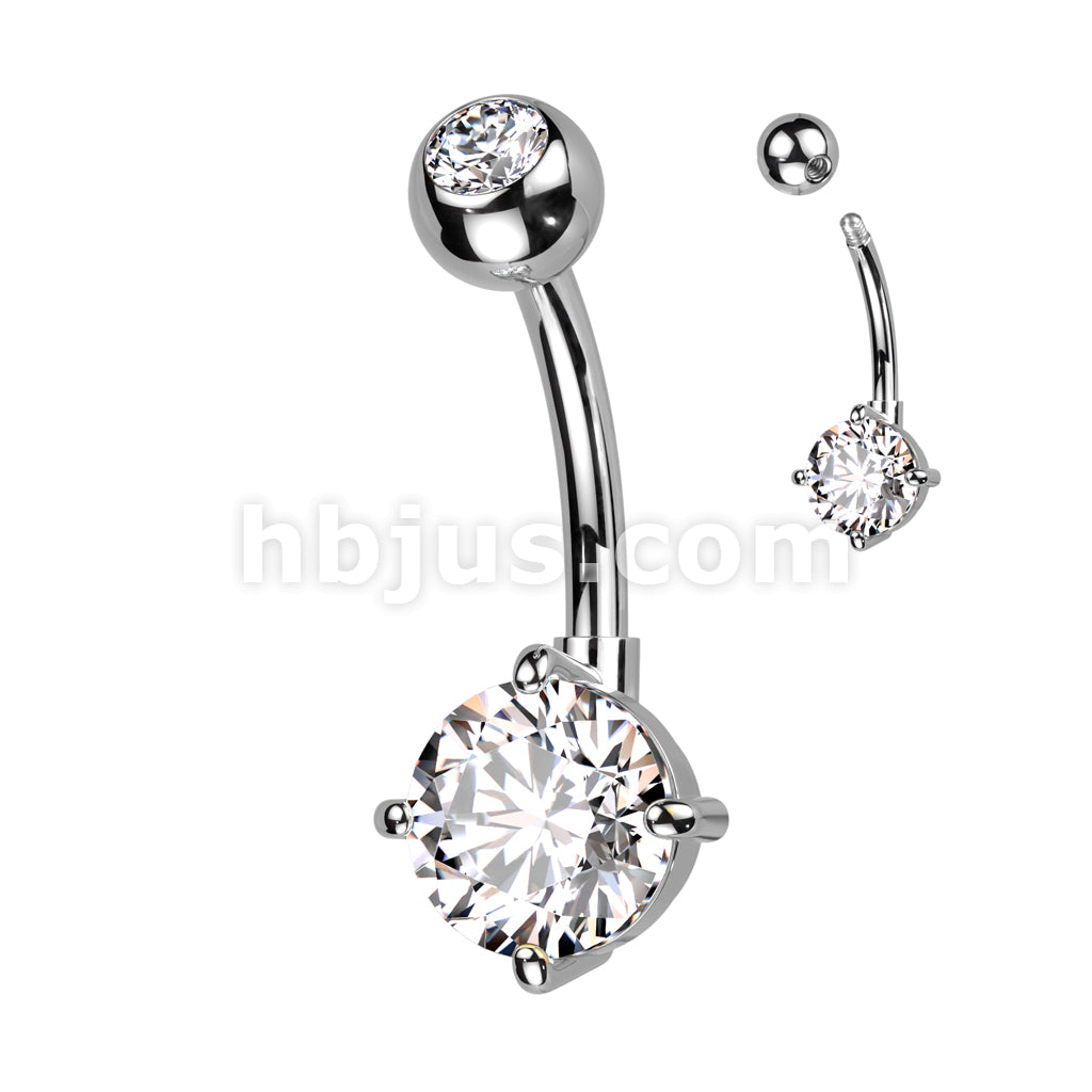ASTM F136 Titanium Implant Grade Titanium With Bezel Set CZ Top and... - Image 3