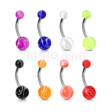 Acrylic Marble Barbell 160pc Pack (20pcs X 8 Colors) 