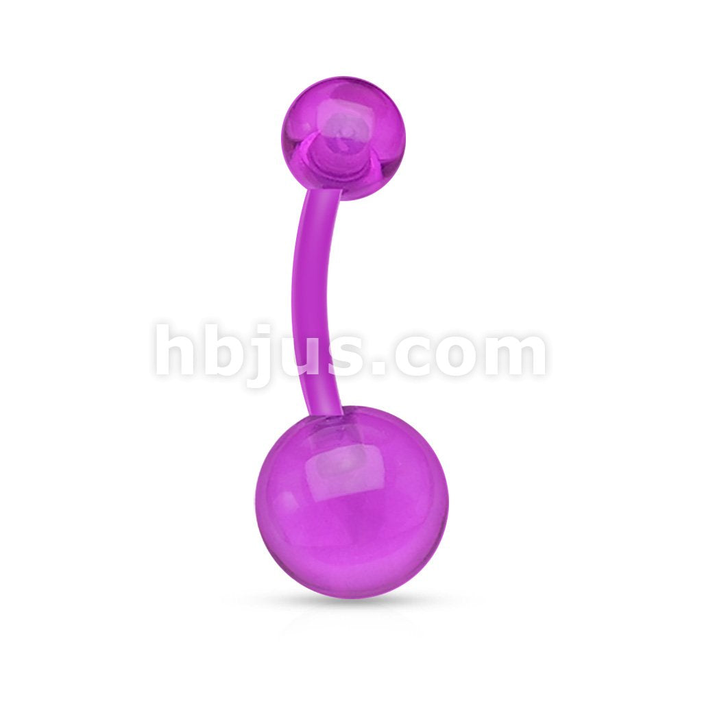 Bioflex Flexible Navel Ring With Transparent U Ball - Image 2
