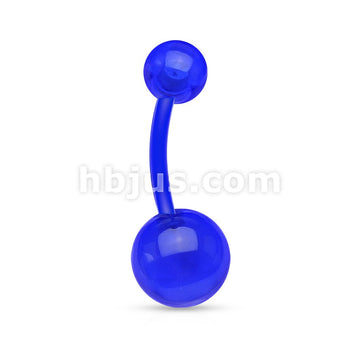 Bioflex Flexible Navel Ring With Transparent U Ball - Image 3