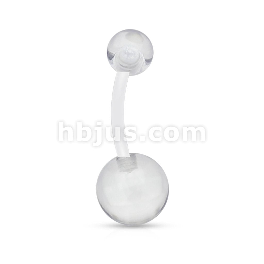 Bioflex Flexible Navel Ring With Transparent U Ball - Image 4