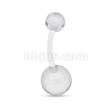 Bioflex Flexible Navel Ring With Transparent U Ball - Image 4