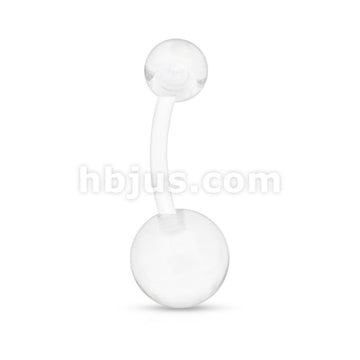 Bioflex Flexible Navel Ring With Transparent U Ball - Image 10