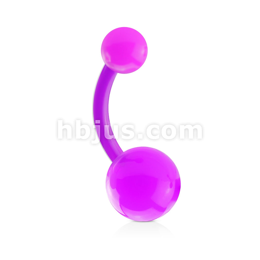 Bioflex Solid Color Acrylic Ball Bioflex Belly Button Navel Rings - Image 2