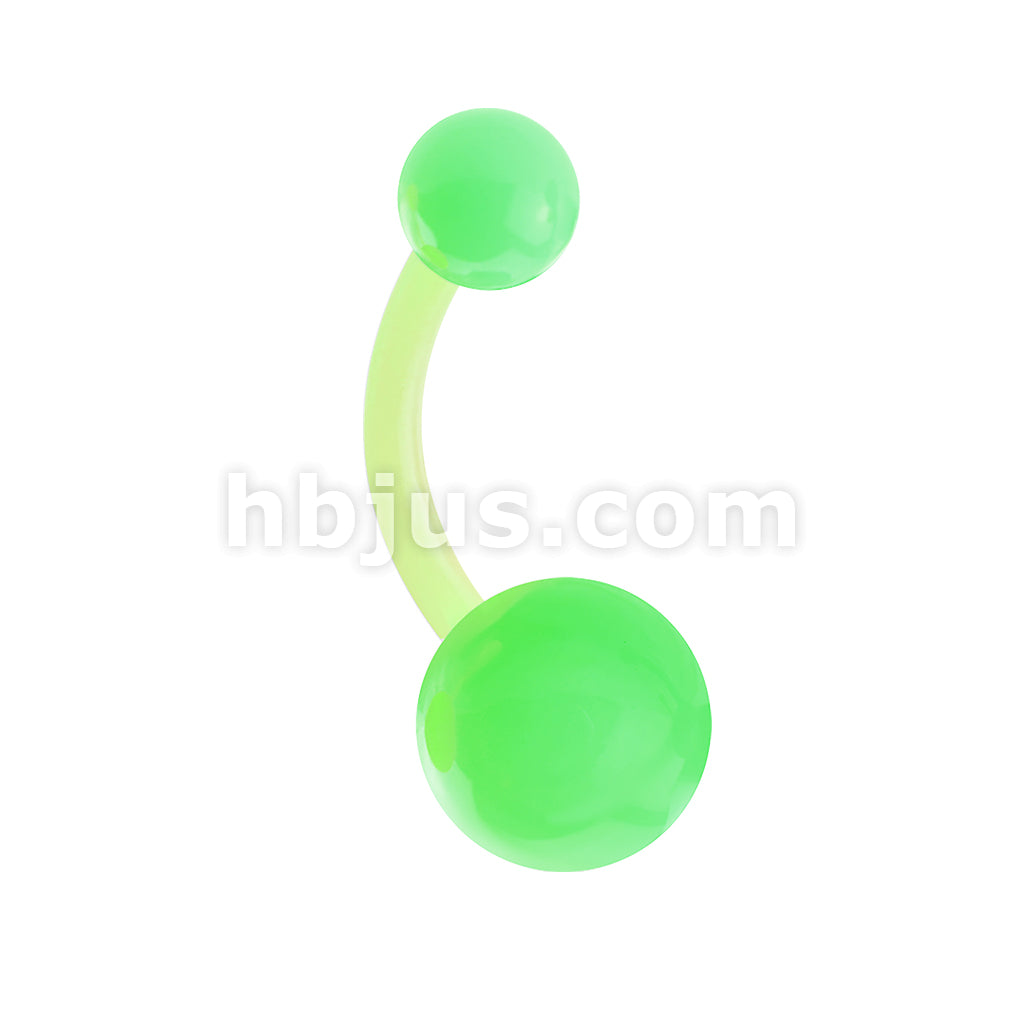 Bioflex Solid Color Acrylic Ball Bioflex Belly Button Navel Rings - Image 4